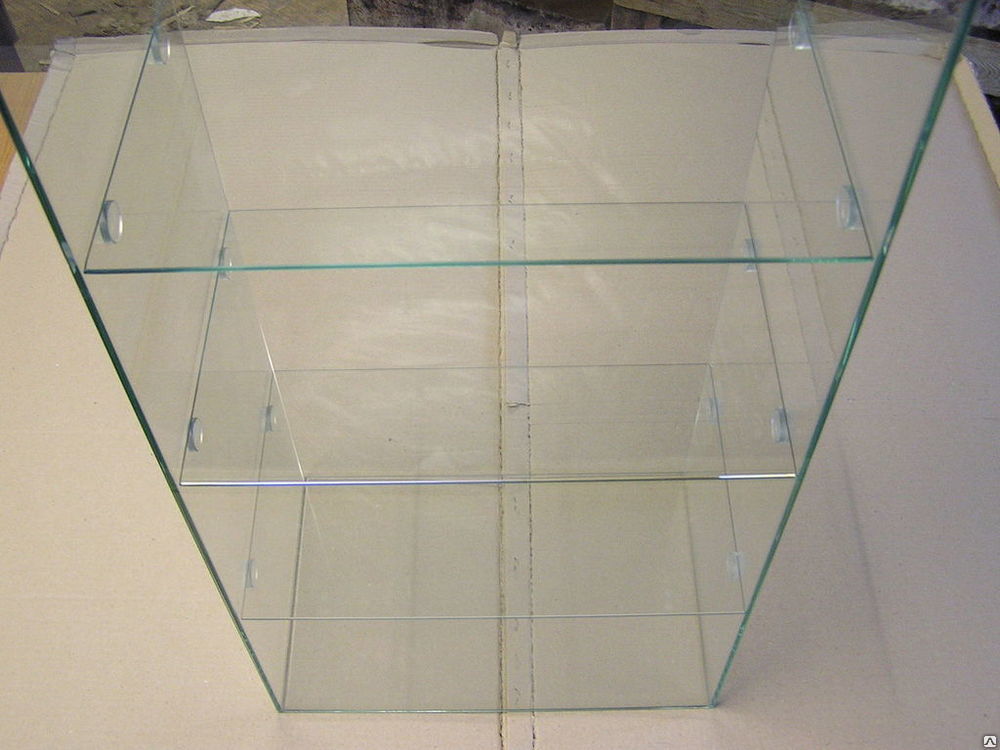 Склейка УФ клеем стеклянных витрин