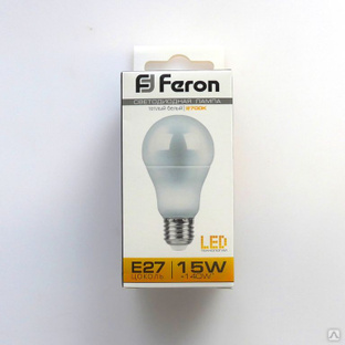 Лампа LED 10вт А60 теплая 230в Feron 