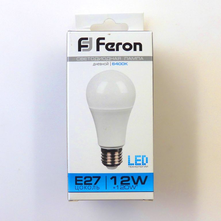 Лампа светодиодная LED 10вт А60 дневная 230в Feron