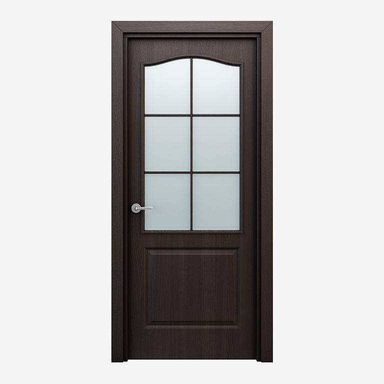 Полотно двери ламинированное глухое со стеклом Терри Classique Венге 800*2000 мм
