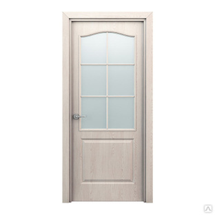 Полотно двери ламинированное глухое со стеклом Терри Classique Дуб беленный 600*2000 мм 