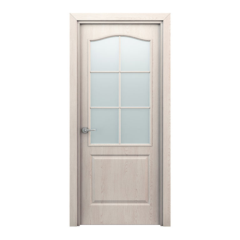 Полотно двери ламинированное глухое со стеклом Терри Classique Дуб беленный 600*2000 мм