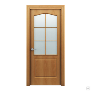 Полотно двери ламинированное глухое со стеклом Терри Classique Миланский орех 600*2000 мм 
