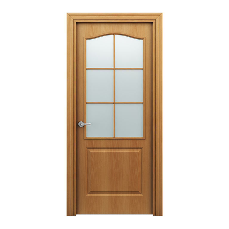 Полотно двери ламинированное глухое со стеклом Терри Classique Миланский орех 700*2000 мм