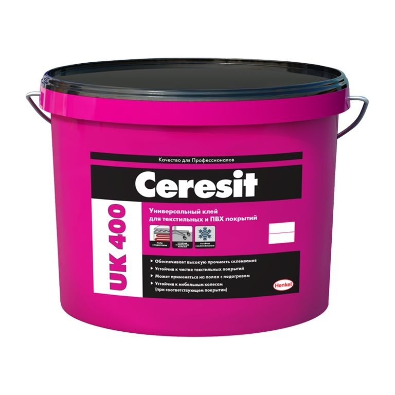 Клей Ceresit UK400 в/д универсальный для ПВХ и текстильных покрытий 3 кг