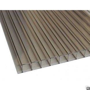 Сотовый поликарбонат 10 мм серый Novattro 2,1x12 м (25,2 кв,м), лист 