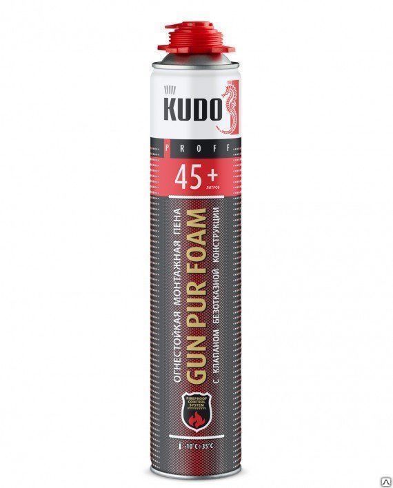 Монтажная пена KUDO PROFF 45+ огнестойкая -10 +35 градусов