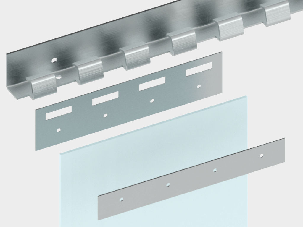 Крепление пвх. Пластина для полосовых завес 200мм. Гребенка ПВХ завесы (оцинковка, длина 1м). Пленочные полосовые завесы серии FC - 510. Гребенка крепежная для ПВХ завесы.