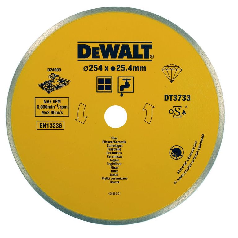 Диск алмазный по плитке DEWALT DT3733, (254 x 25.4 мм) для плиткореза D2400