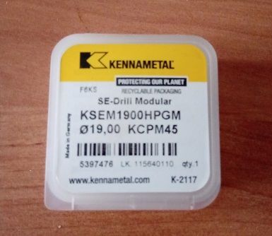 Пластина твердосплавная 19 мм KSEM1900HPGM KCPM45 KENNAMETAL