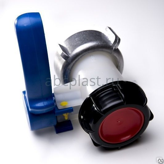 Кран DN40 (62 мм) типа баттерфляй с накидной гайкой, из дюралюминия, с ...