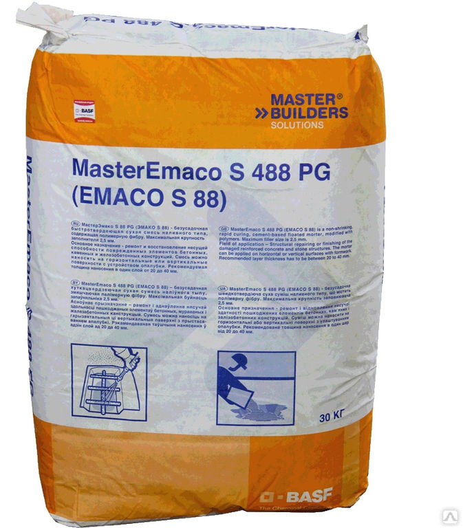 Ремонтная смесь для бетона MasterEmaco® S 488 PG,30 кг  за 1 720 .