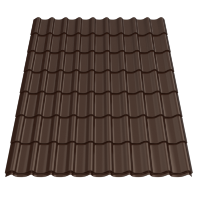 Металлочерепица Полиэстер Шоколадно-коричневый RAL8017 2