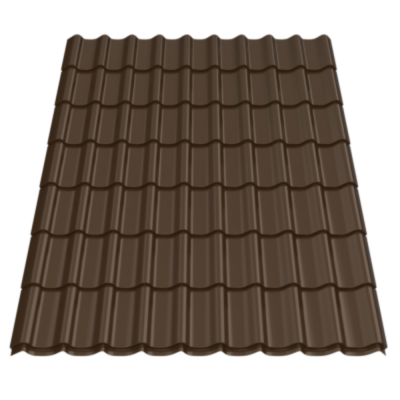 Металлочерепица Норман Шоколадно-коричневый RAL8017 2