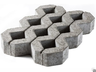 Газонная решетка (травница) бетонная "Соты 600х400х100" (серая)