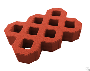 Газонная решетка (травница) бетонная "Соты 600х400х100" (красная)