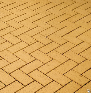 Тротуарная плитка "Кирпичик 100х200х55" (жёлтая) 