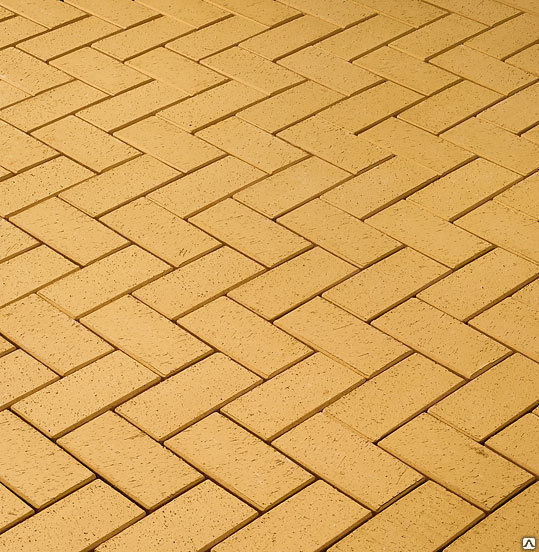 Тротуарная плитка Кирпичик 100х200х55 жёлтая