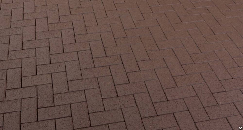 Тротуарная плитка Кирпичик 100х200х55 коричневая