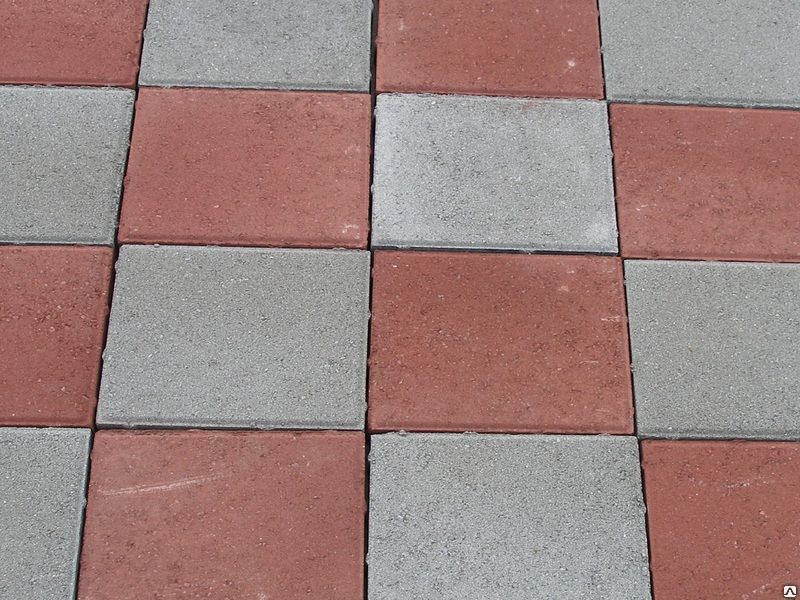 Тротуарная плитка Квадрат 500х500х70 красная армированная