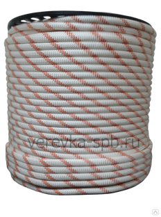 Фал (шнур, канат) полиамидный (капроновый) плетеный 16-ти прядный с внутренним сердечником, д.12мм , бухта 100м 