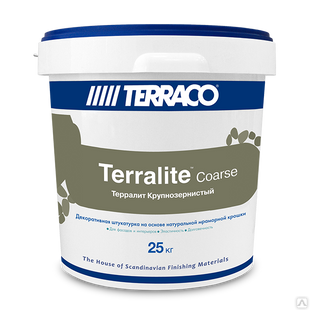 Покрытие финишное штукатурное Terralite Coarse TERRACO (крупнозернистый) наполненное натуральной мраморной крошкой 15 кг 