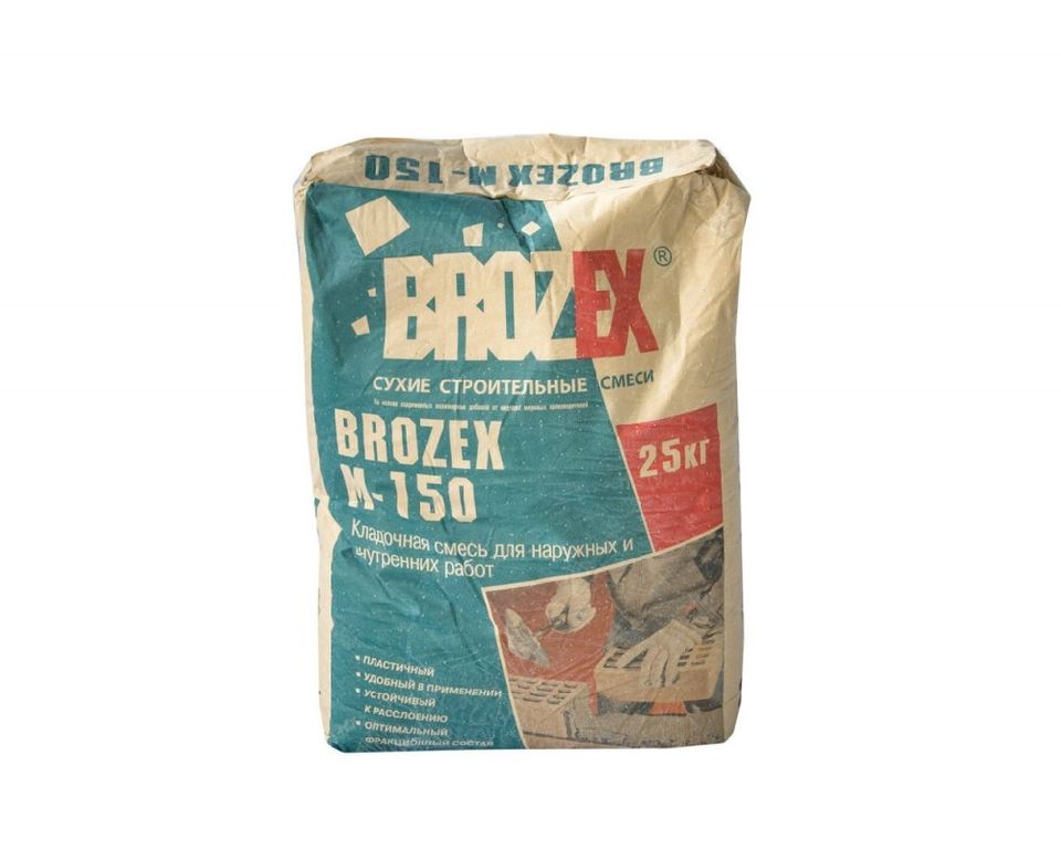 Кладочная смесь высокопрочная М-150 Брик Brozex 25 кг 1уп. 48 шт