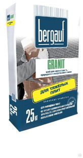 Клей серый для крупноформатных и тяжелых плит Granit 25кг Bergauf 