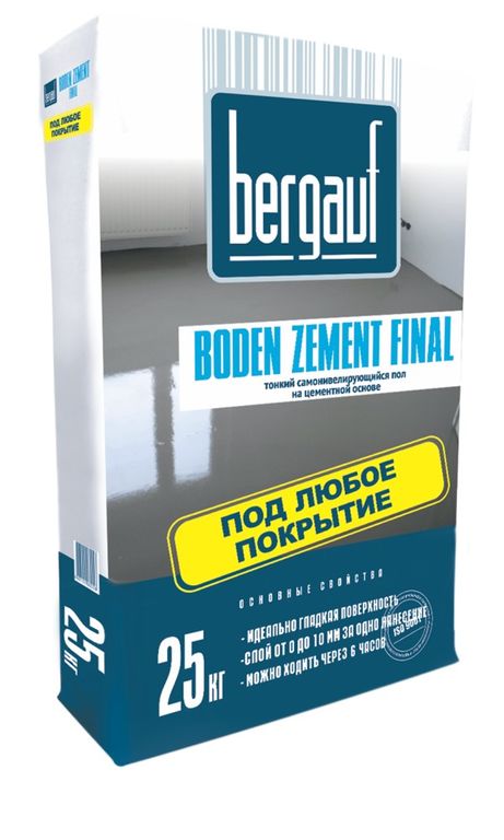 Ровнитель самонивелирующийся Boden Zement Final 25 кг Bergauf 56 шт