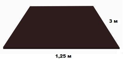 Лист плоский 8017 коричневый шоколад 0,45 1250х3000