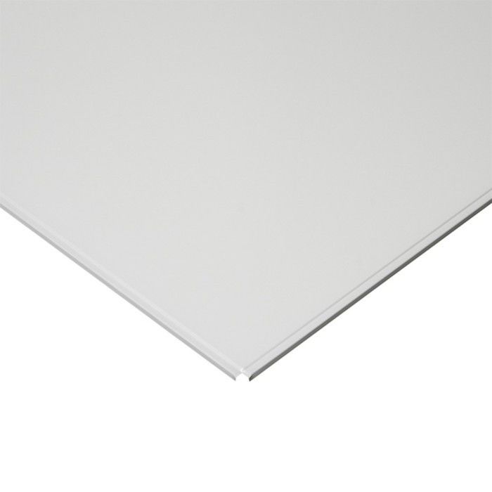 Потолочная панель алюминиевая белая Line T-24 600х600х0,4 мм