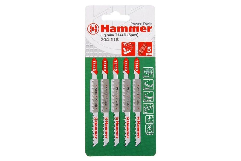 Пилки для лобзика Hammer Flex 204-118 набор дерево быстро 74 мм