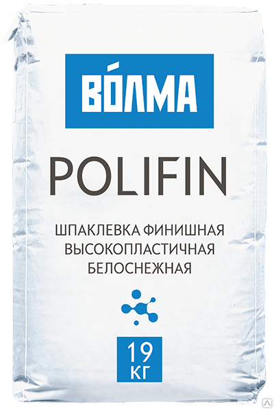 Шпаклёвка полимерная финишная белая ВОЛМА-Polifin LR, 19 кг