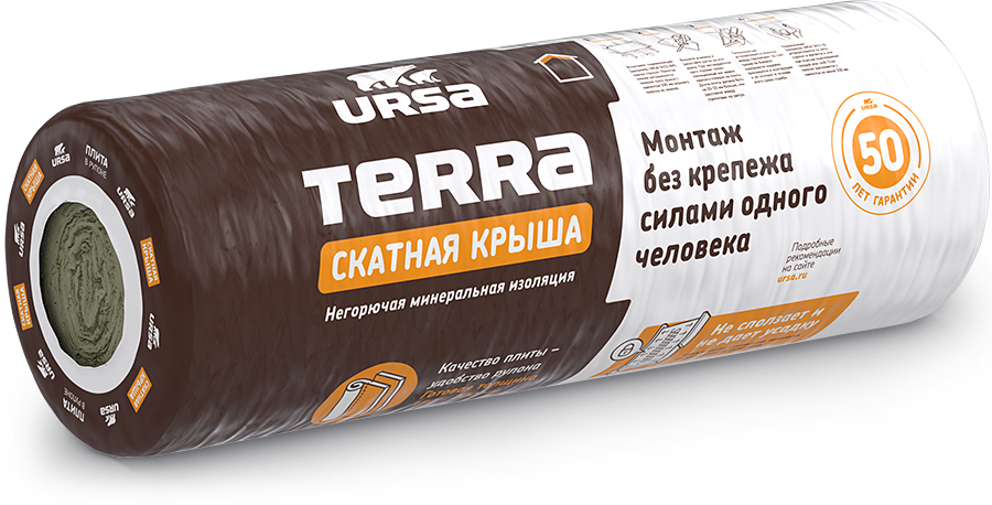 Утеплитель универсальный URSA TERRA (Урса терра) 150 мм (4,68 м2 = 3900х1200х150 мм рулон) (0,702 м3)