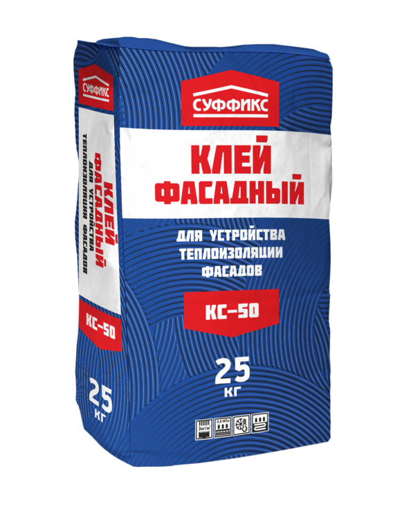 Клей для теплоизоляции Суффикс КС-50 25 кг 50 м/П