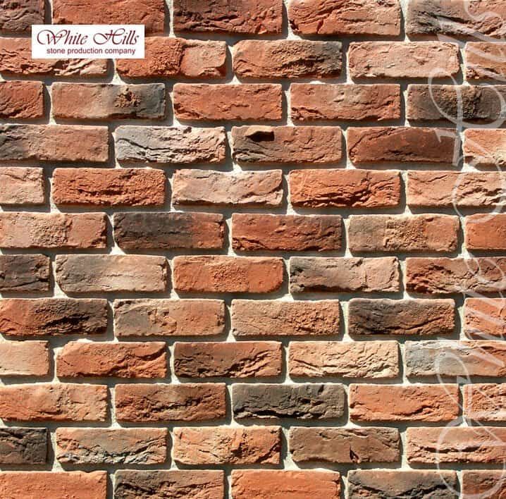 306-50 White Hills Облицовочный кирпич «Бремен брик» (Bremen brick), темно-оранжевый, плоскостной.