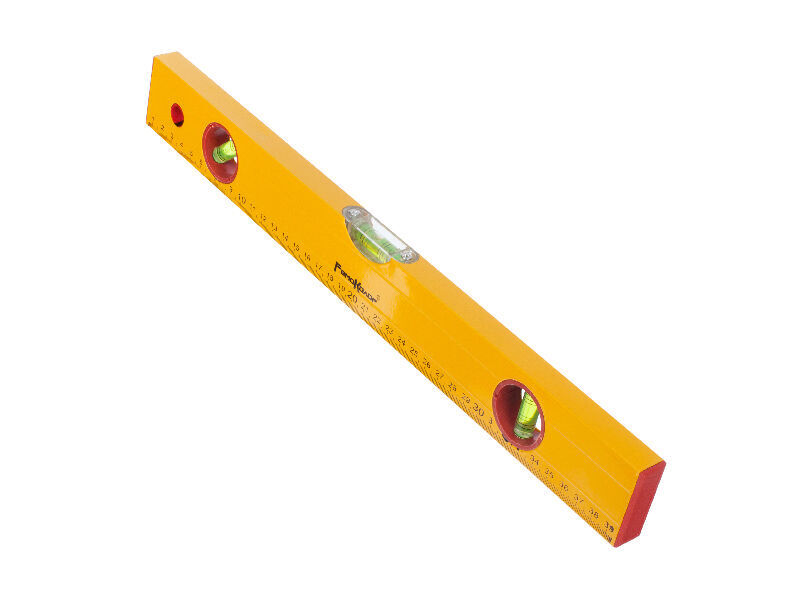 Уровень алюминиевый Yellow коробчатый корпус 3 акриловых глазка линейка 400 мм РемоКолор