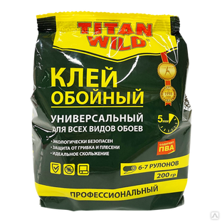 Клей обойный Titan Wild универсальный 200 г пакет Titan wild 