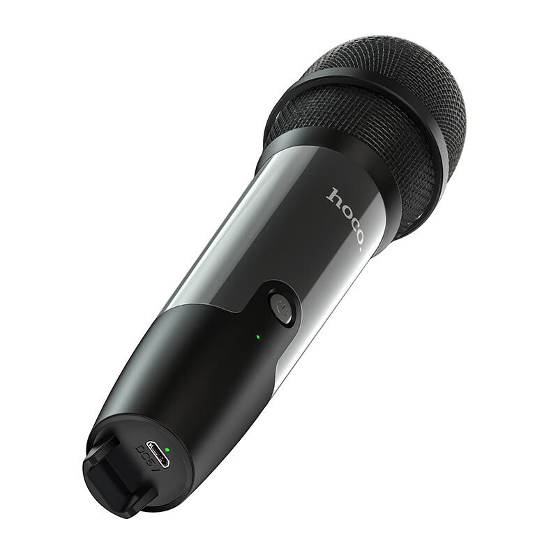 Колонка портативная Hoco BS41 Plus с беспроводным микрофоном, Bluetooth, USB, FM, AUX, чёрная 4