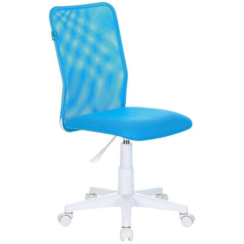 Кресло детское Бюрократ KD-9/WH/TW-55 голубое (сетка/ткань, пластик)
