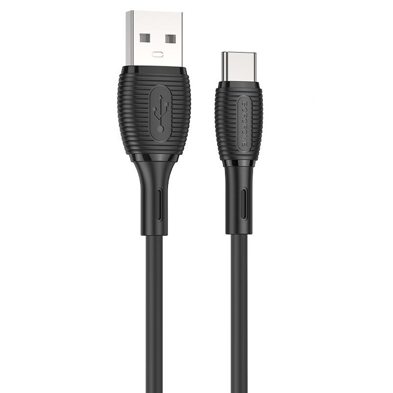USB кабель шт.USB (A) - шт.Type-C "Borofone" BX86, 3,0А, 1.0м, чёрный 2