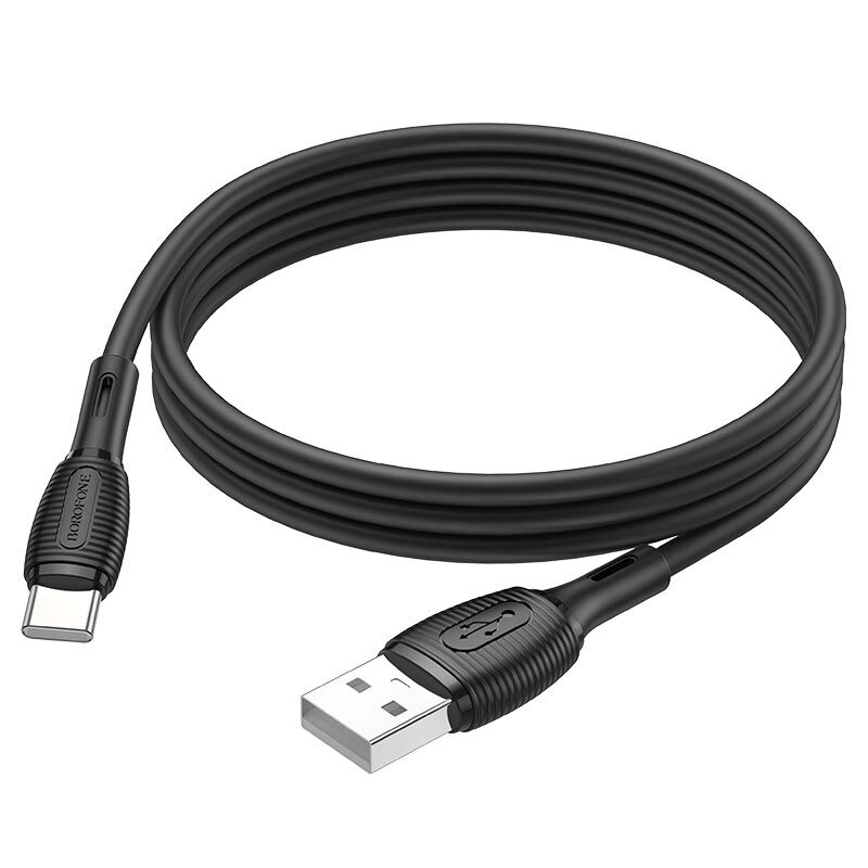 USB кабель шт.USB (A) - шт.Type-C "Borofone" BX86, 3,0А, 1.0м, чёрный 3