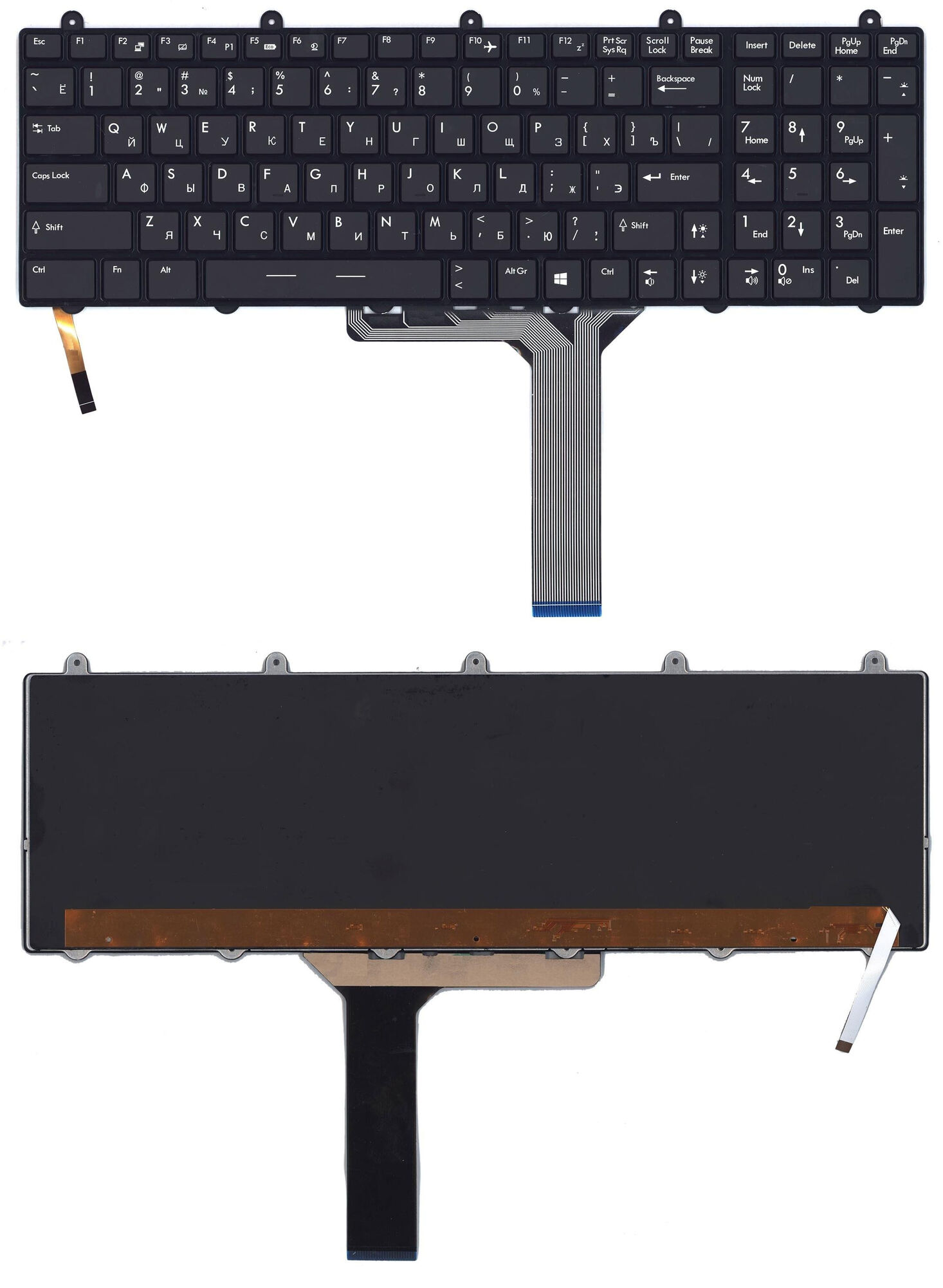Клавиатура для MSI GE60 GE70 с подсветкой 7 цветов p/n: V123322CK1, V123322IK1, V139922BK1