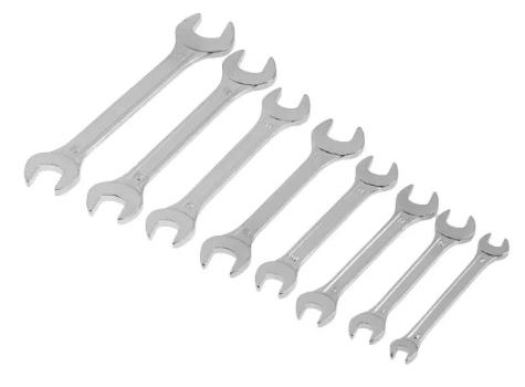 Набор ключей рожковых TUNDRA basic, холдер, хромированный, 8 шт, 6-17 мм