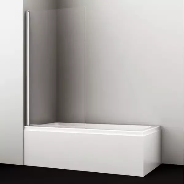 Шторка на ванну стеклянная «Wasserkraft» Berkel 48P01-80 80/140 прозрачная/хром универсальная