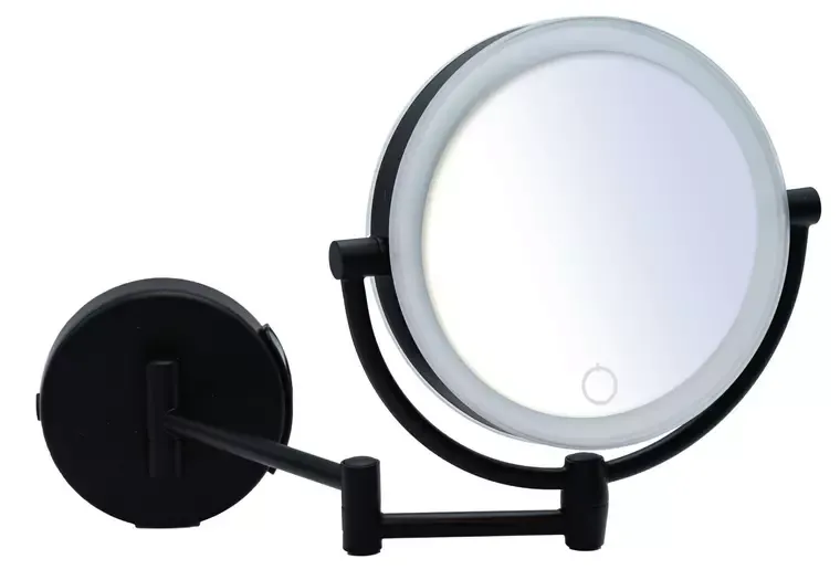 Косметическое зеркало «Ridder» Shuri О3211510 на стену 1х/5х-увеличение чёрное
