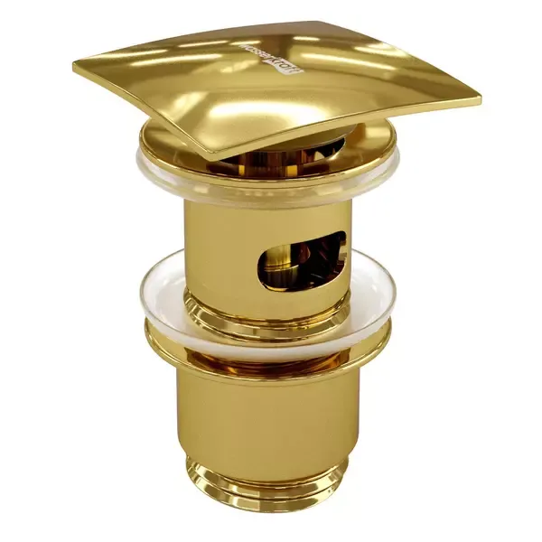 Донный клапан для раковины «Wasserkraft» A164 с механизмом Клик-Клак золото
