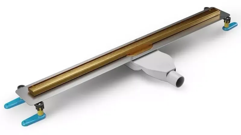 Душевой лоток «New Trendy» Visio Slim 100 см. OL-0085 боковой выпуск брашированное золото