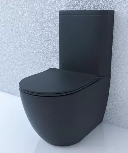 Унитаз компакт безободковый «Esbano» Fortex-N ESUNFORTBM черный матовый с сиденьем дюропласт с микролифтом чёрное