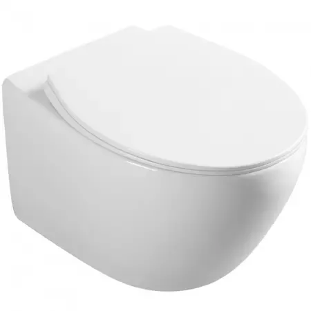 Подвесной унитаз безободковый «Ceramica Nova» Pearlcn CN8001 белый с сиденьем дюропласт с микролифтом белое
